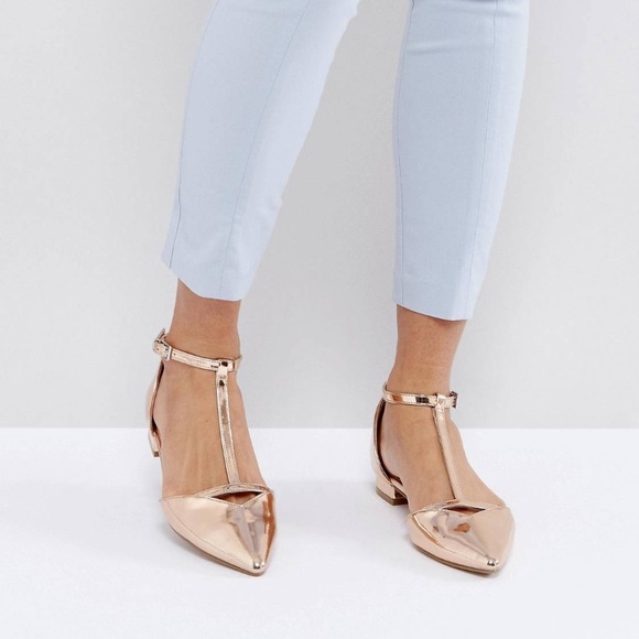 ASOS Shoes - Rose gold flats- NWT